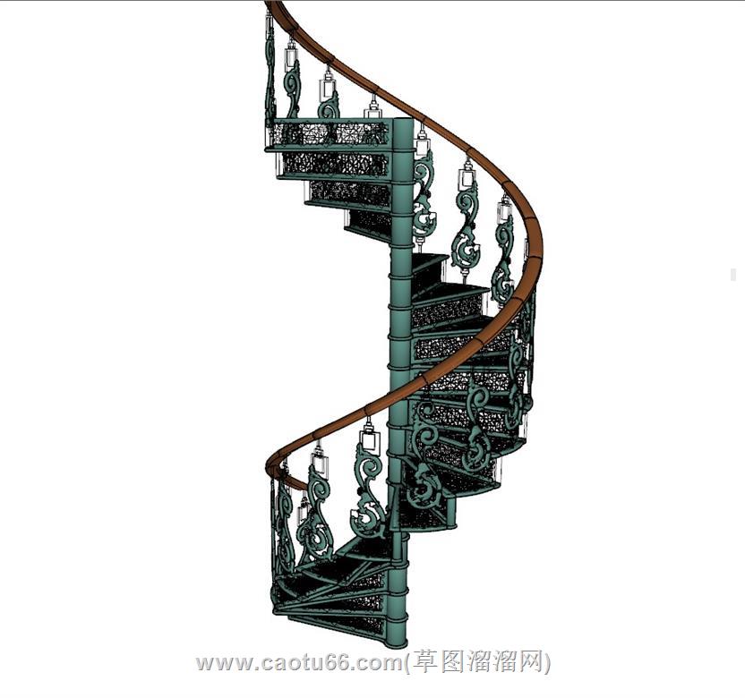 旋转楼梯螺旋梯SU模型