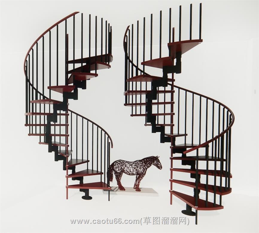 螺旋梯旋转梯SU模型
