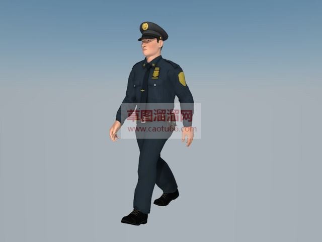警察人物SU模型