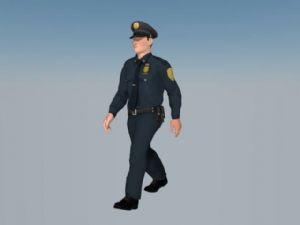 警察人物SU模型