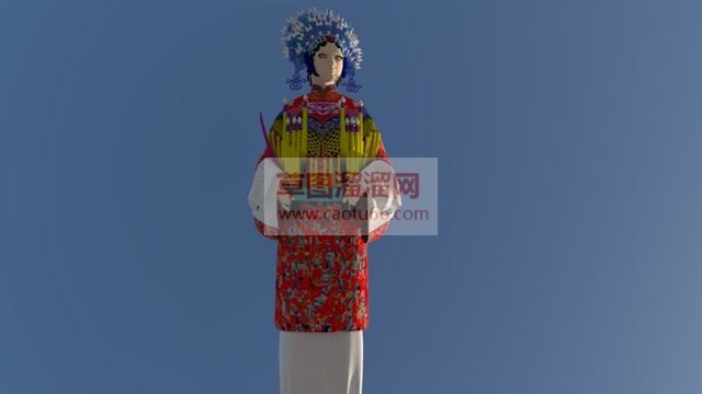 京剧花旦人物SU模型