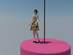 美女人物钢管舞SU模型