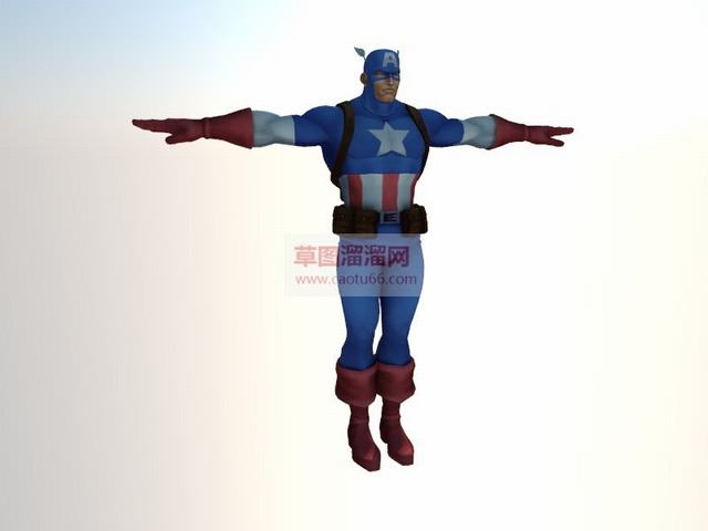 美国队长人物卡通SU模型