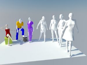 服装店模特假人模特SU模型 免费sketchup模型下载