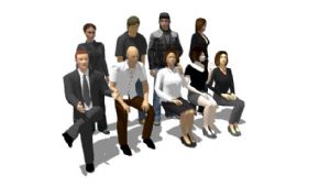 3D坐姿人物SU模型