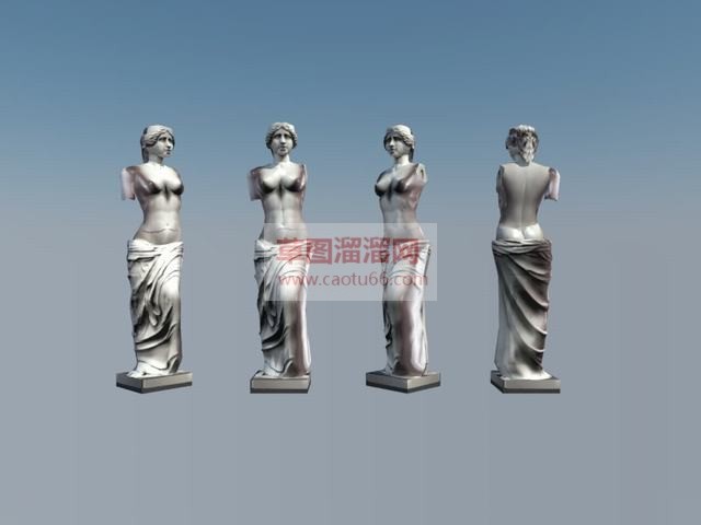 欧式人物雕塑SU模型