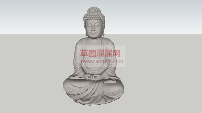 佛像雕塑的草SU模型