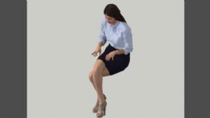 3D坐姿女人SU模型