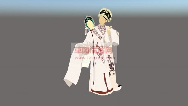 2D戏子+花SU模型