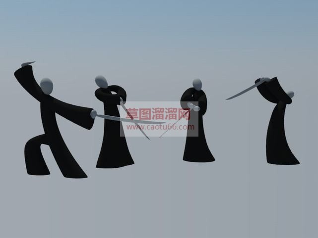 舞剑人偶SU模型
