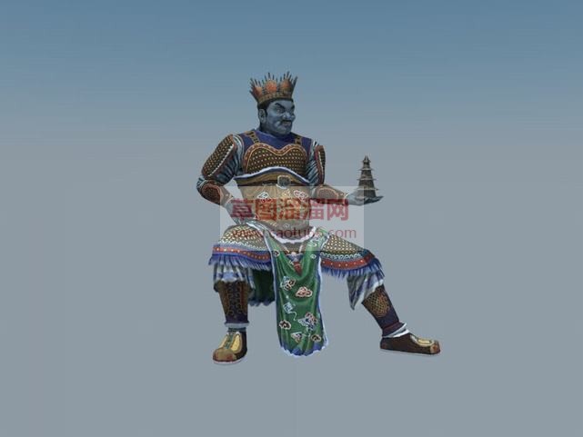 广目天王神像SU模型