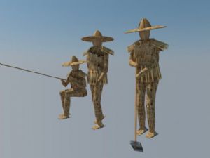 特色稻草人景SU模型