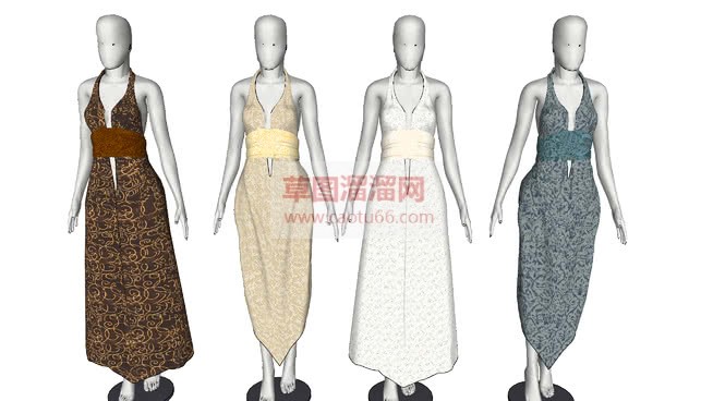 晚宴礼服假人SU模型