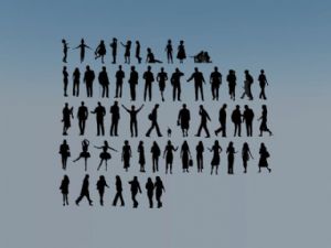2D黑影人物SU模型
