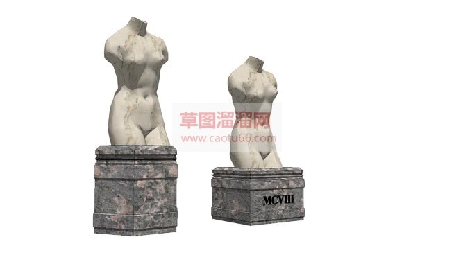 半身雕塑雕像SU模型
