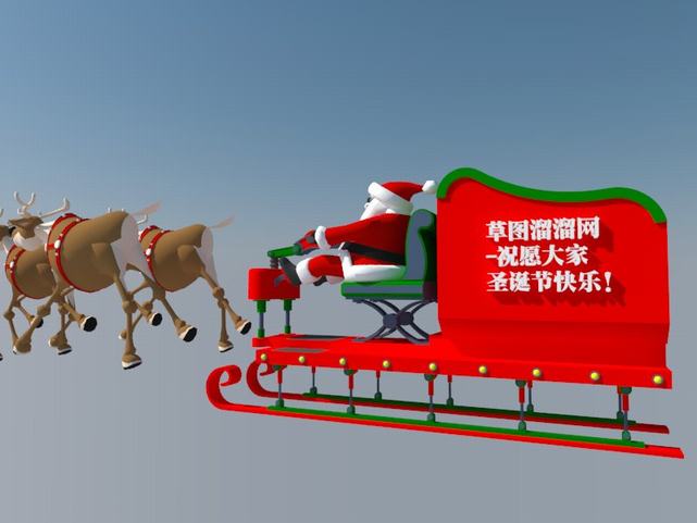 驯鹿拉的雪橇SU模型