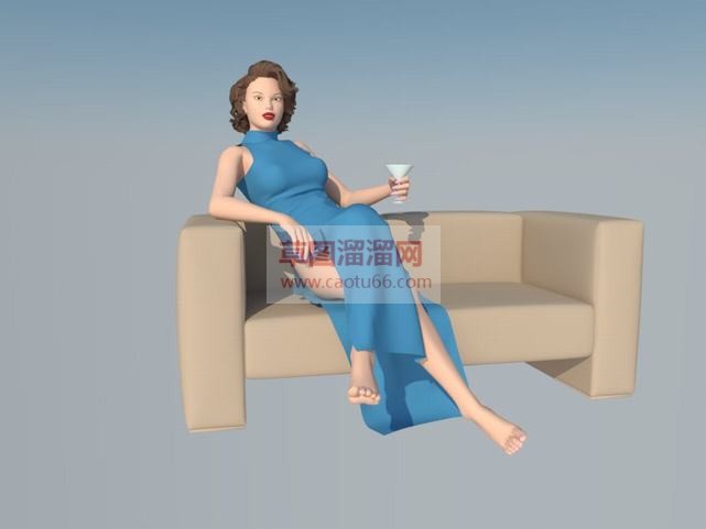 3D沙发坐姿SU模型