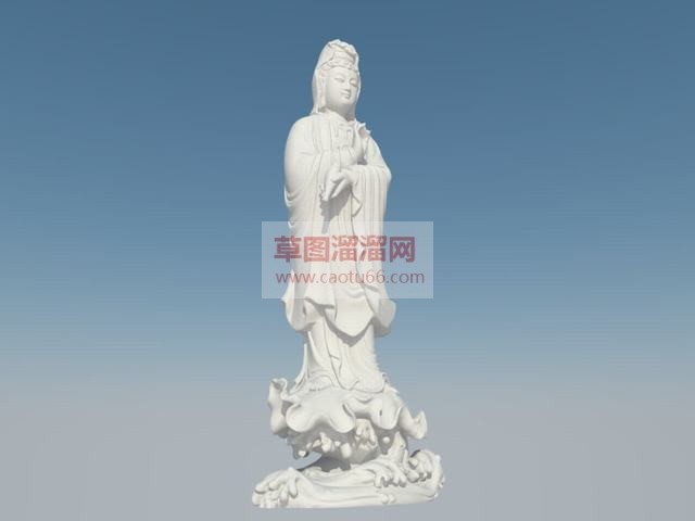 站立的观音菩SU模型