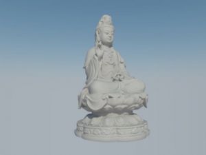 盘坐的观音菩SU模型