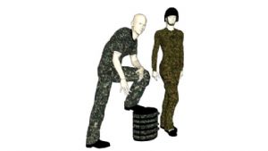 迷彩服装假人SU模型