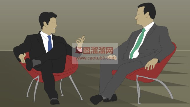 2D洽谈人物SU模型