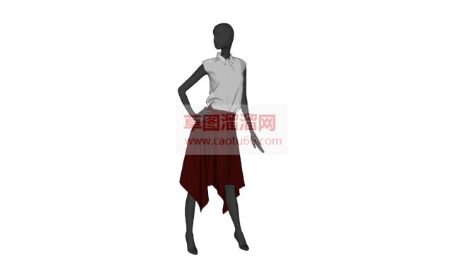 女服装模特假SU模型