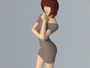 美女小姨人物SU模型