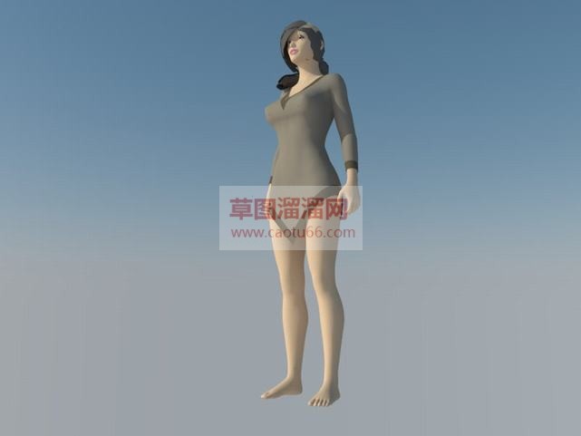 光脚丫的美女SU模型