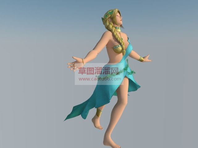 金发人鱼公主SU模型