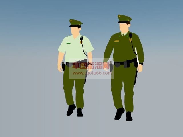 2D警察人物SU模型