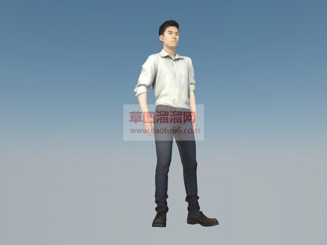 国产帅锅美男SU模型