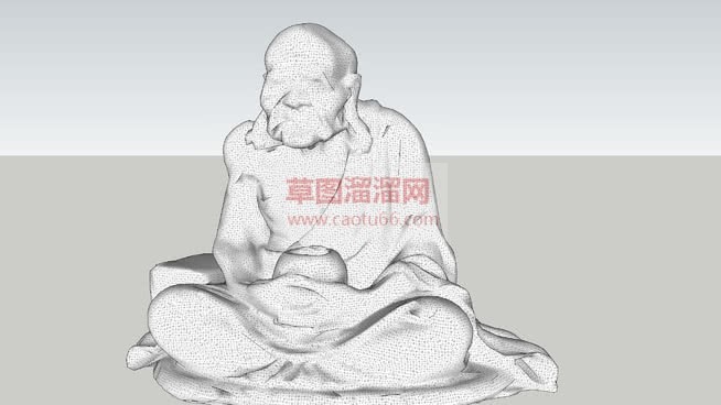 老僧和尚石像SU模型