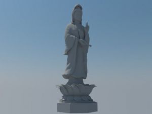 观音菩萨雕塑SU模型