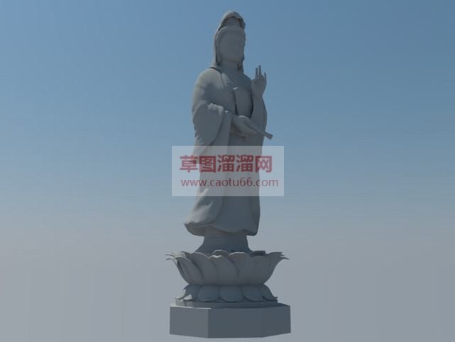 观音菩萨雕塑SU模型