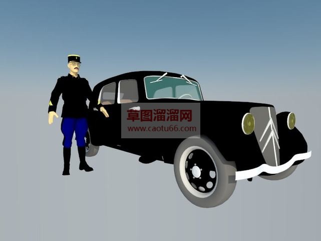 接车服务生人SU模型
