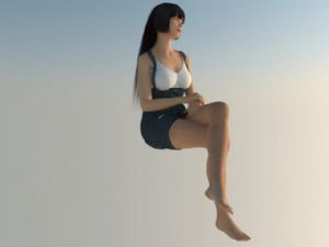 3D长发女生SU模型