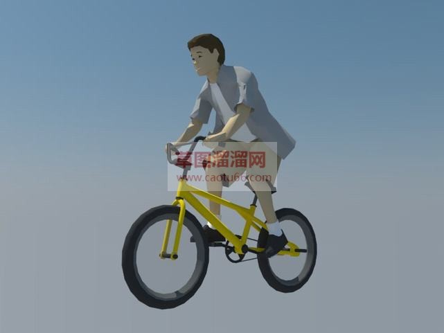 骑单车的少年SU模型