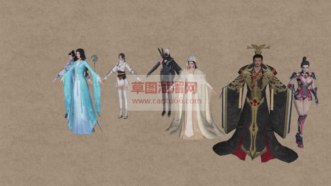 皇帝龙袍皇后SU模型