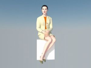 大长腿美女坐SU模型