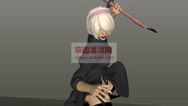 游戏人物短发SU模型
