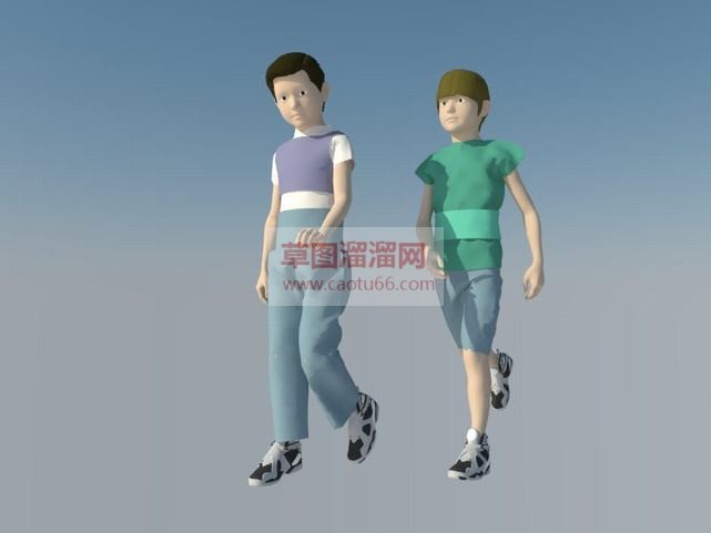 3D小男孩人SU模型