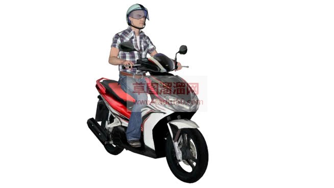 建模摩托车骑SU模型