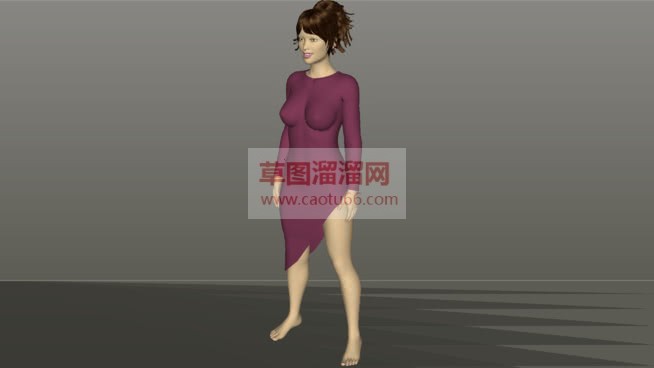 大姨妈人物的SU模型