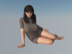 画女秘书人物SU模型