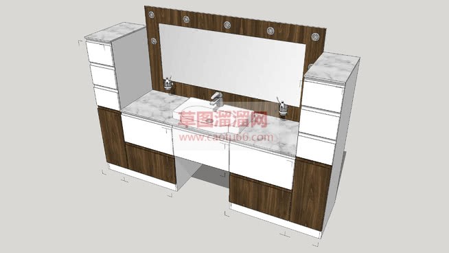 现代浴室柜洗SU模型