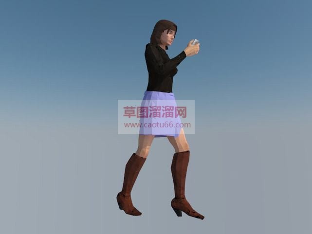 走路看手机美SU模型