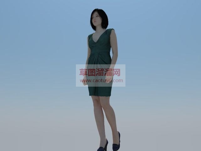 年轻美女人物SU模型