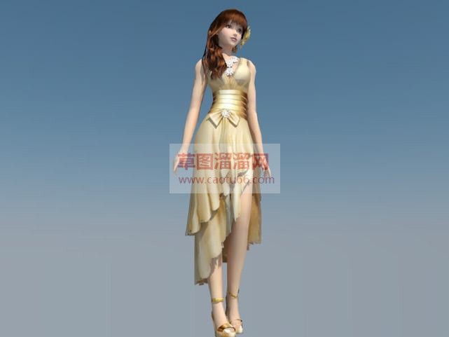 绫罗绸缎美女SU模型