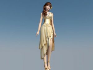 绫罗绸缎美女SU模型