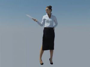 女秘书美女人SU模型